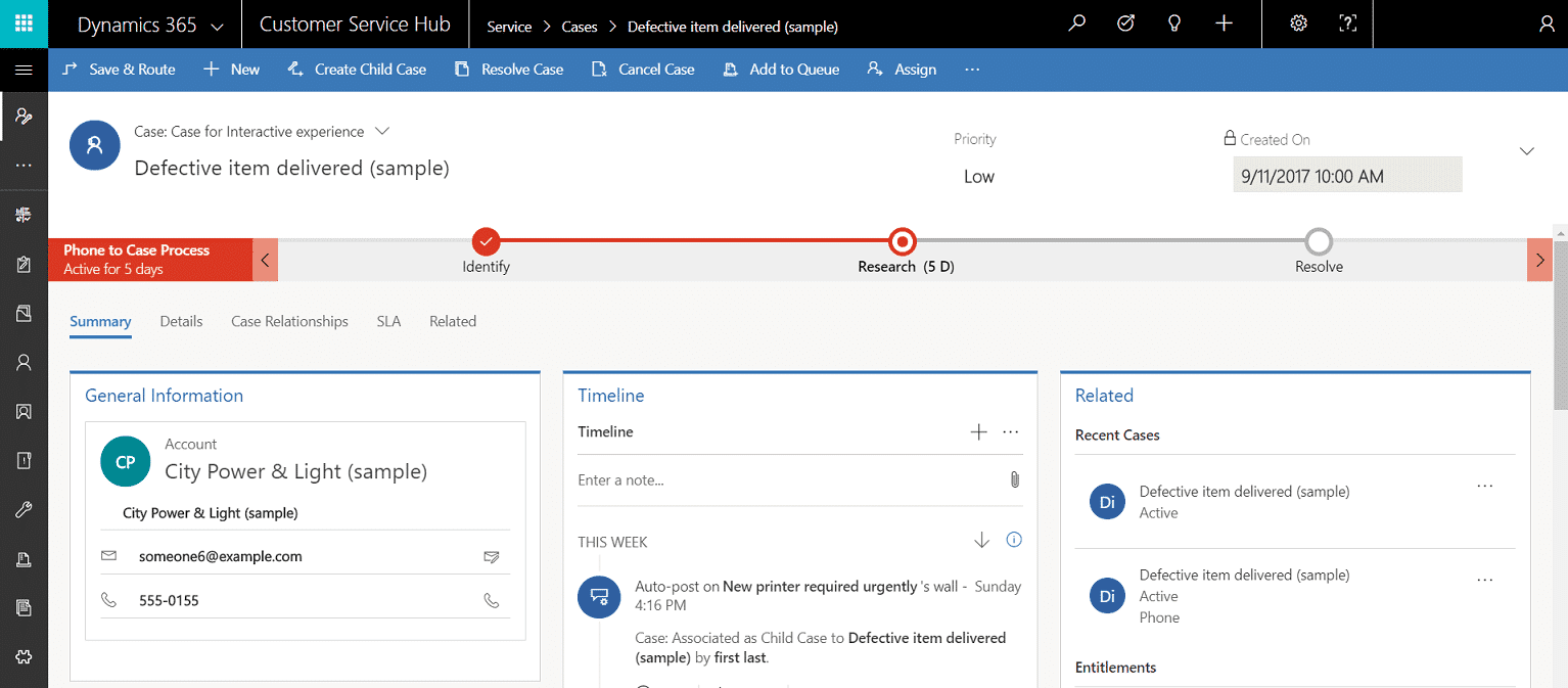 Dynamics 365 Customer Service CASE Form